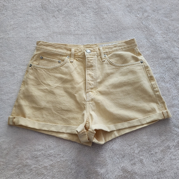 rag & bone Pants - rag & bone Maya High-Rise Shorty Shorts, Women's Waist Size 30, EUC - Lemon Drop
